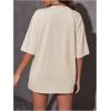 imageVerdusa Womens Summer Oversized Cute Shirt Graphic Print Short Sleeve Tunic Tops Casual Loose Drop Shoulder Crew Neck TeeBurgundy and Khaki