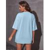 imageVerdusa Womens Summer Oversized Cute Shirt Graphic Print Short Sleeve Tunic Tops Casual Loose Drop Shoulder Crew Neck TeeLight Blue