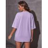 imageVerdusa Womens Summer Oversized Cute Shirt Graphic Print Short Sleeve Tunic Tops Casual Loose Drop Shoulder Crew Neck TeeLilac Purple