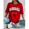 imageVerdusa Womens Summer Oversized Cute Shirt Graphic Print Short Sleeve Tunic Tops Casual Loose Drop Shoulder Crew Neck TeeRed