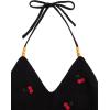 imageVerdusa Womens Crop Halter Tops Y2k Goth Clothes Crochet Cami Sleeveless Tie Backless Boho Knit Top CamisoleCherry Black