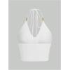 imageVerdusa Womens Crop Halter Tops Y2k Goth Clothes Crochet Cami Sleeveless Tie Backless Boho Knit Top CamisoleWhite Black