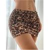 imageVerdusa Womens Mesh Ruched Pencil Skirt High Waisted Bodycon Mini SkirtsBrown Leopard
