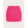imageVerdusa Womens Mesh Ruched Pencil Skirt High Waisted Bodycon Mini SkirtsHot Pink