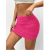 imageVerdusa Womens Mesh Ruched Pencil Skirt High Waisted Bodycon Mini SkirtsHot Pink