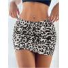 imageVerdusa Womens Mesh Ruched Pencil Skirt High Waisted Bodycon Mini SkirtsLeopard Apricot