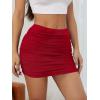 imageVerdusa Womens Mesh Ruched Pencil Skirt High Waisted Bodycon Mini SkirtsRed