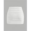 imageVerdusa Womens Mesh Ruched Pencil Skirt High Waisted Bodycon Mini SkirtsWhite