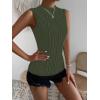 imageVerdusa Womens Sleeveless Mock Neck Textured Tank TopArmy Green