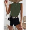 imageVerdusa Womens Sleeveless Mock Neck Textured Tank TopArmy Green