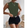 imageVerdusa Womens Sleeveless Mock Neck Textured Tank TopArmy Green