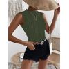 imageVerdusa Womens Sleeveless Mock Neck Textured Tank TopArmy Green