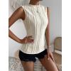 imageVerdusa Womens Sleeveless Mock Neck Textured Tank TopBeige