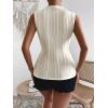 imageVerdusa Womens Sleeveless Mock Neck Textured Tank TopBeige