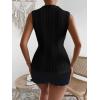 imageVerdusa Womens Sleeveless Mock Neck Textured Tank TopBlack