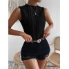 imageVerdusa Womens Sleeveless Mock Neck Textured Tank TopBlack
