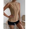 imageVerdusa Womens Sleeveless Mock Neck Textured Tank TopBrown