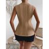 imageVerdusa Womens Sleeveless Mock Neck Textured Tank TopBrown
