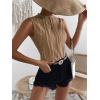 imageVerdusa Womens Sleeveless Mock Neck Textured Tank TopBrown