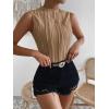 imageVerdusa Womens Sleeveless Mock Neck Textured Tank TopBrown