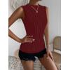 imageVerdusa Womens Sleeveless Mock Neck Textured Tank TopBurgundy