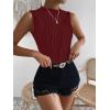 imageVerdusa Womens Sleeveless Mock Neck Textured Tank TopBurgundy