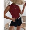 imageVerdusa Womens Sleeveless Mock Neck Textured Tank TopBurgundy