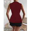 imageVerdusa Womens Sleeveless Mock Neck Textured Tank TopBurgundy