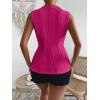 imageVerdusa Womens Sleeveless Mock Neck Textured Tank TopHot Pink