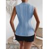 imageVerdusa Womens Sleeveless Mock Neck Textured Tank TopLight Blue