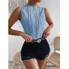 imageVerdusa Womens Sleeveless Mock Neck Textured Tank TopLight Blue