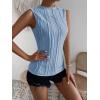 imageVerdusa Womens Sleeveless Mock Neck Textured Tank TopLight Blue