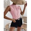 imageVerdusa Womens Sleeveless Mock Neck Textured Tank TopLight Pink