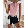 imageVerdusa Womens Sleeveless Mock Neck Textured Tank TopLight Pink