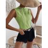 imageVerdusa Womens Sleeveless Mock Neck Textured Tank TopMint Green