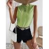 imageVerdusa Womens Sleeveless Mock Neck Textured Tank TopMint Green