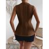 imageVerdusa Womens Sleeveless Mock Neck Textured Tank TopMocha Brown