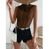 imageVerdusa Womens Sleeveless Mock Neck Textured Tank TopMocha Brown