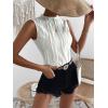 imageVerdusa Womens Sleeveless Mock Neck Textured Tank TopWhite