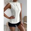 imageVerdusa Womens Sleeveless Mock Neck Textured Tank TopWhite