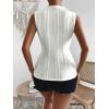 imageVerdusa Womens Sleeveless Mock Neck Textured Tank TopWhite