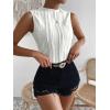 imageVerdusa Womens Sleeveless Mock Neck Textured Tank TopWhite