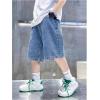 imageVerdusa Boys Elastic Waist Wide Leg Casual Loose Denim Shorts with PocketsLight Wash2