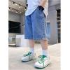 imageVerdusa Boys Elastic Waist Wide Leg Casual Loose Denim Shorts with PocketsLight Wash2