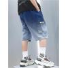 imageVerdusa Boys Elastic Waist Wide Leg Casual Loose Denim Shorts with PocketsOmbre Blue