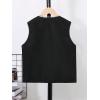 imageVerdusa Boys Pocket Front Buckle Sleeveless Cargo Vest JacketBlack