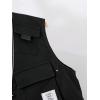 imageVerdusa Boys Pocket Front Buckle Sleeveless Cargo Vest JacketBlack