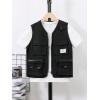 imageVerdusa Boys Pocket Front Buckle Sleeveless Cargo Vest JacketBlack