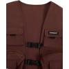 imageVerdusa Boys Pocket Front Buckle Sleeveless Cargo Vest JacketCoffee Brown