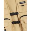 imageVerdusa Boys Pocket Front Buckle Sleeveless Cargo Vest JacketKhaki
